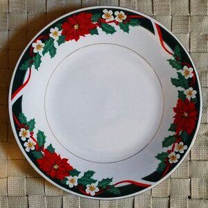 Tienshan Deck The Halls Dinner Plate Wide Rim